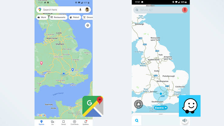 Pinaghalong Waze at Google Maps